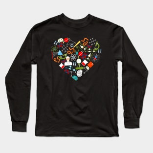 Chemistry heart love chemist science teacher Long Sleeve T-Shirt